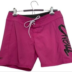💋4/20 O’Neil  bright surfer girl pink board shorts clean graphic